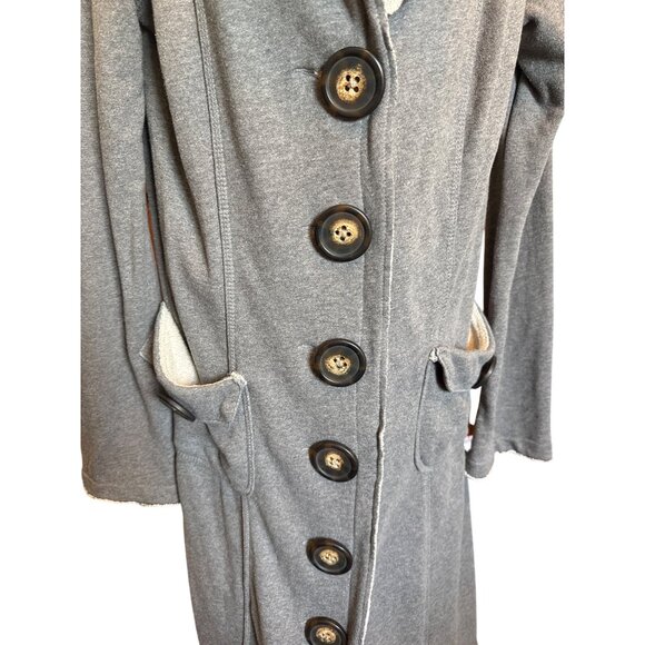 Anthropologie Millard Fillmore MF-13 Gray Cotton Long Coat M Boho Hippie Y2K - Picture 7 of 10